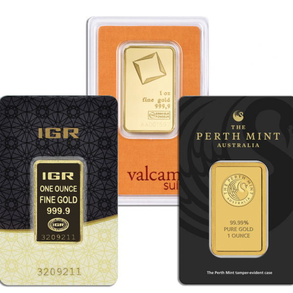 Buy 1 oz Gold Bar (Carded) - Perth Mint, IGR, or Valcambi Suisse