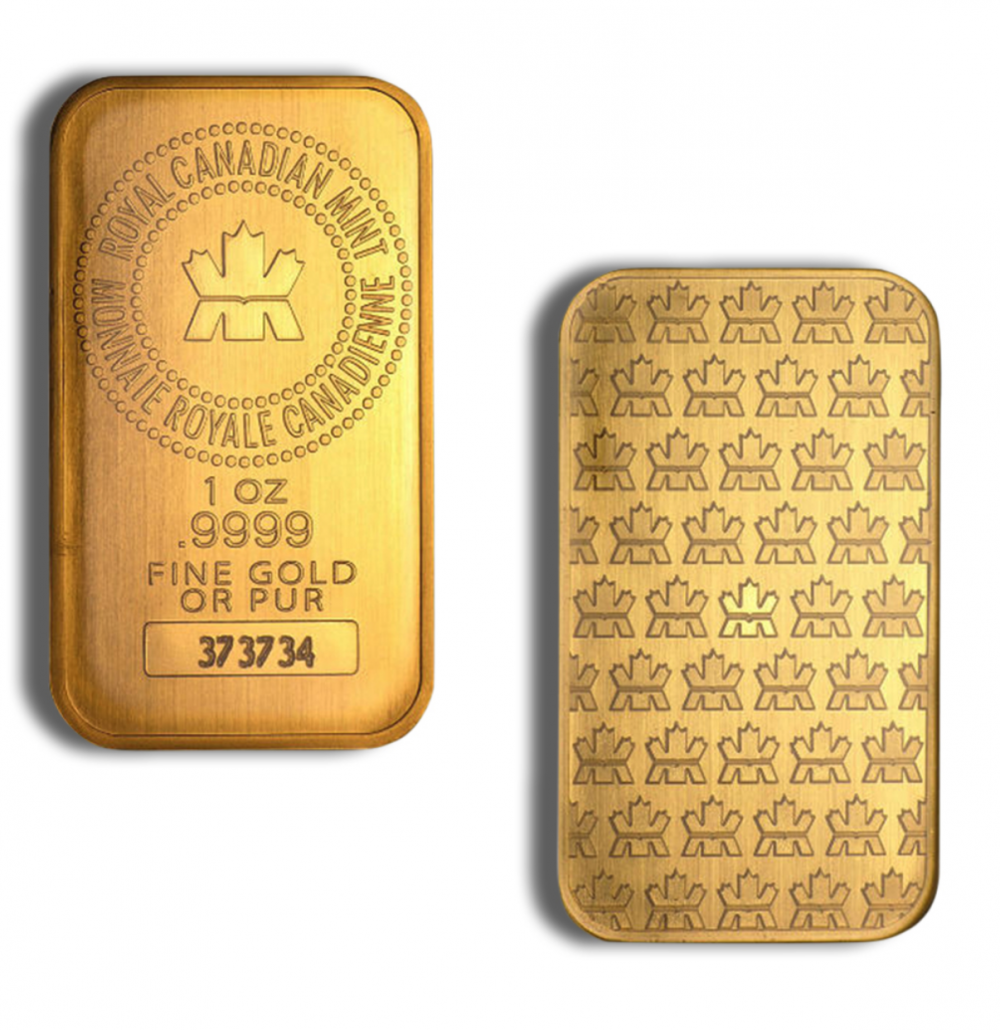 royal canadian mint gold bar 1oz
