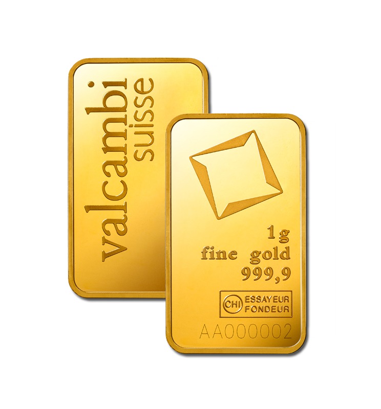 1 gram valcambi suisse .999 gold bar