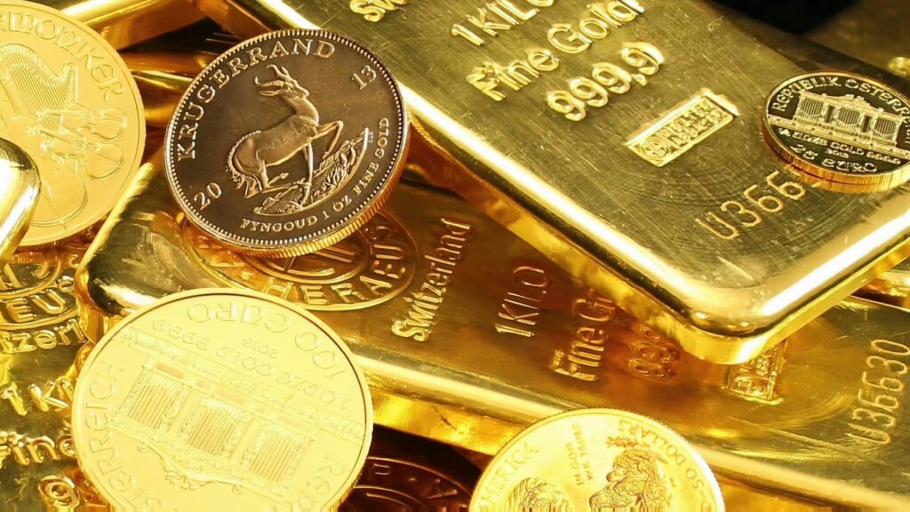 gold coins and gold bars